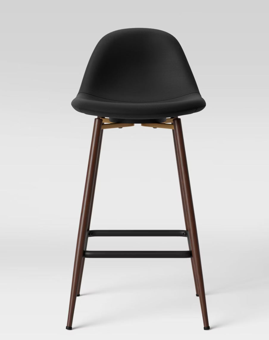 Copley Counter Height Barstool Black - Threshold: Upholstered, Mid-Century Design, Footrest
