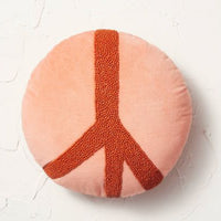 Beaded Peace Sign Round Throw Pillow - Opalhouse™ designed with Jungalow™