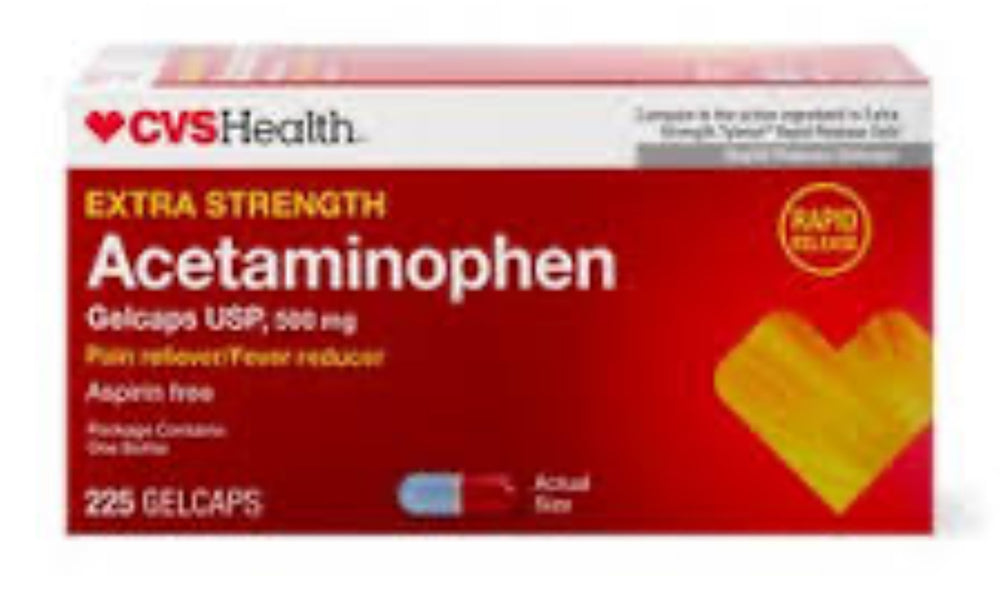 CVS Health ACETAMINOPHEN EXTRA STRENGTH 500mg DOULEUR FÉVERT 225 CAPLETS DLC: Août26