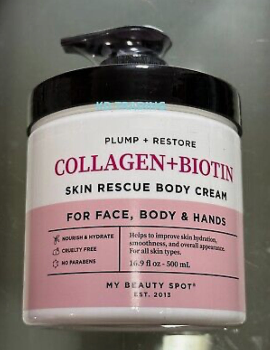 MY BEAUTY SPOT ~ KOLLAGEN + BIOTIN Hautpflaume Restore RESCUE CREME 500ml