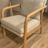 Tufeld Wood Armchair Beige