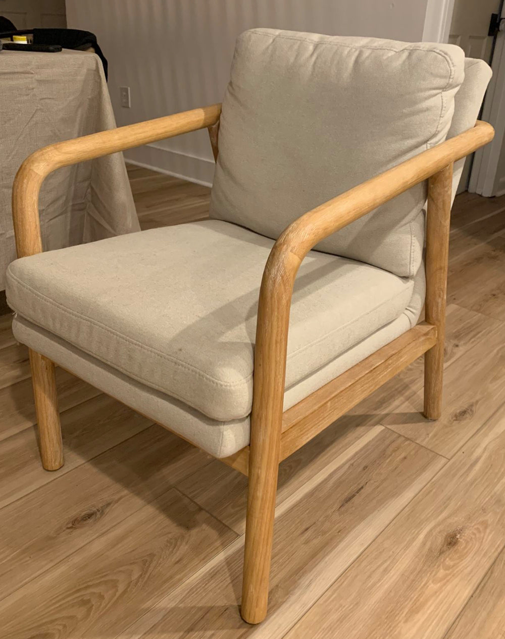 Tufeld Wood Armchair Beige