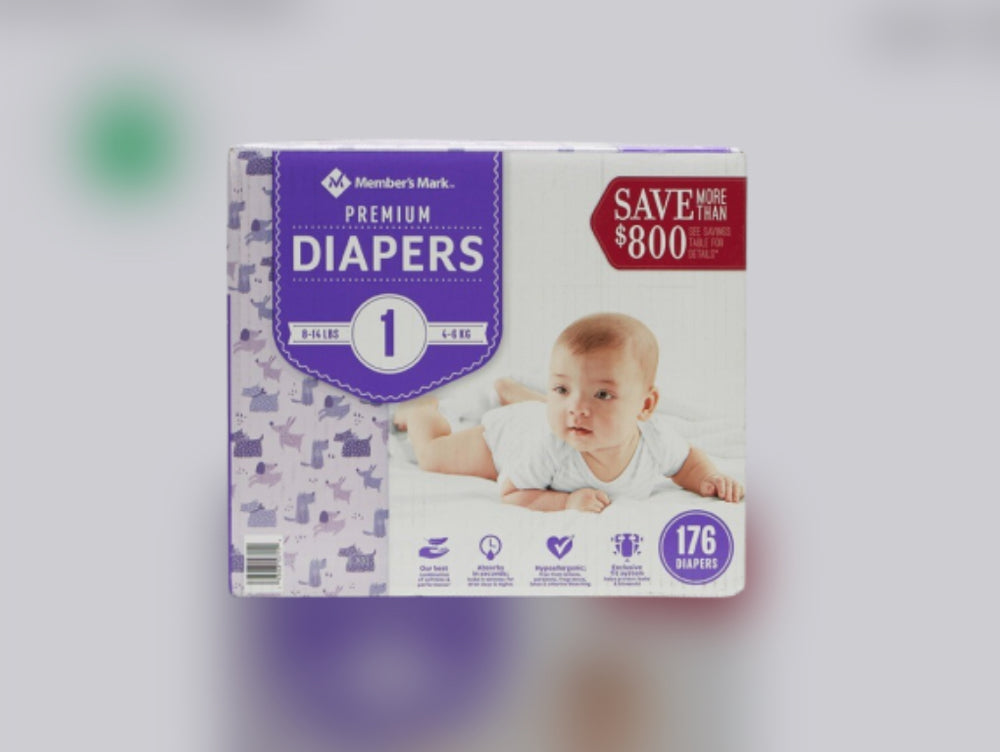 Member's Mark (Sam's Club) Premium Diapers Diaper 176 Diapers 4-6 Kg