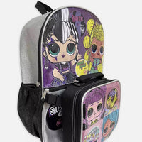 L.O.L Surprise! Girls 17" Backpack & Lunch Bag 2-Piece Set, LOL School Book Bag