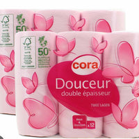 Cora papier toilette Rose double épaisseur x 6 rouleaux