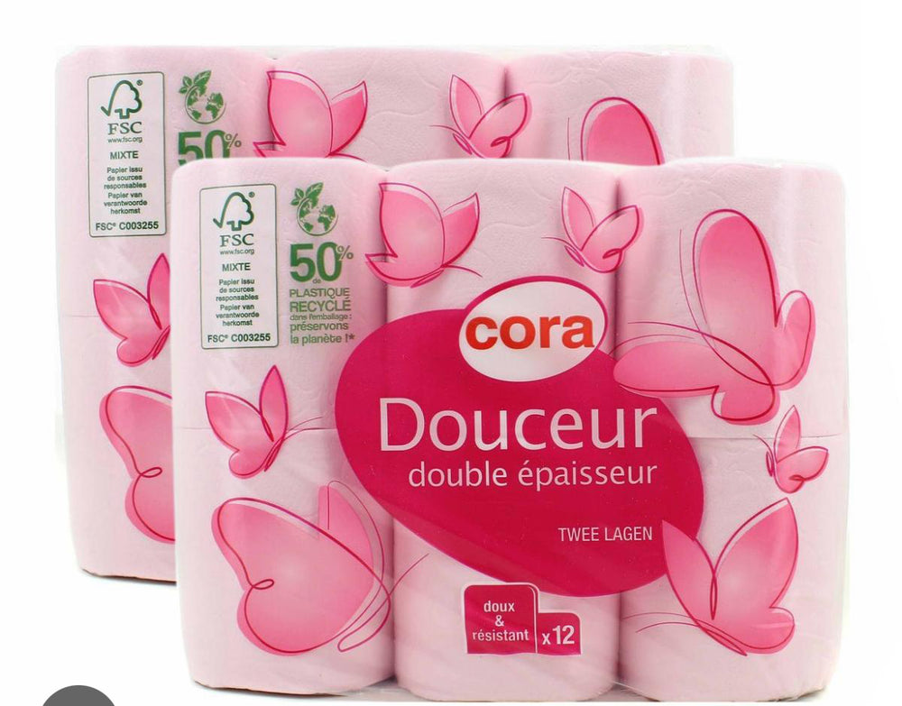 Cora papier toilette Rose double épaisseur x 6 rouleaux