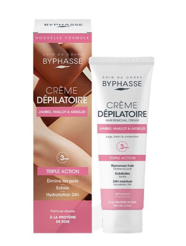 BYPHASSE Hair Removal Cream With Silk Protein 3 min (125 ml) DLC: Juin27