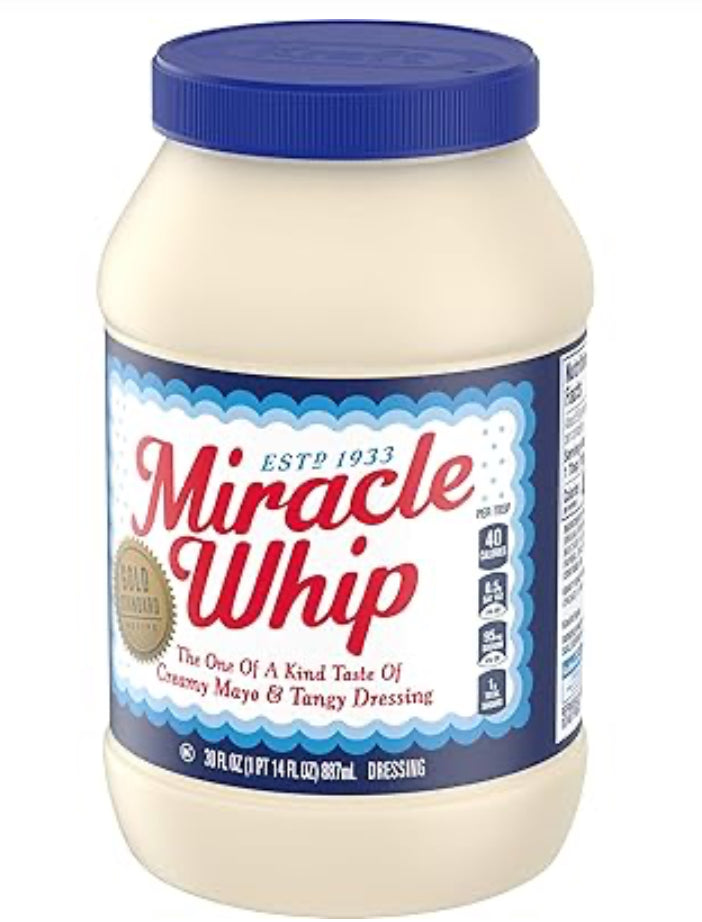 Kraft Gold Standard Recipe Miracle Whip - 1 Jar 30 oz ea Bonus 887ml DLC: 07 Mai25