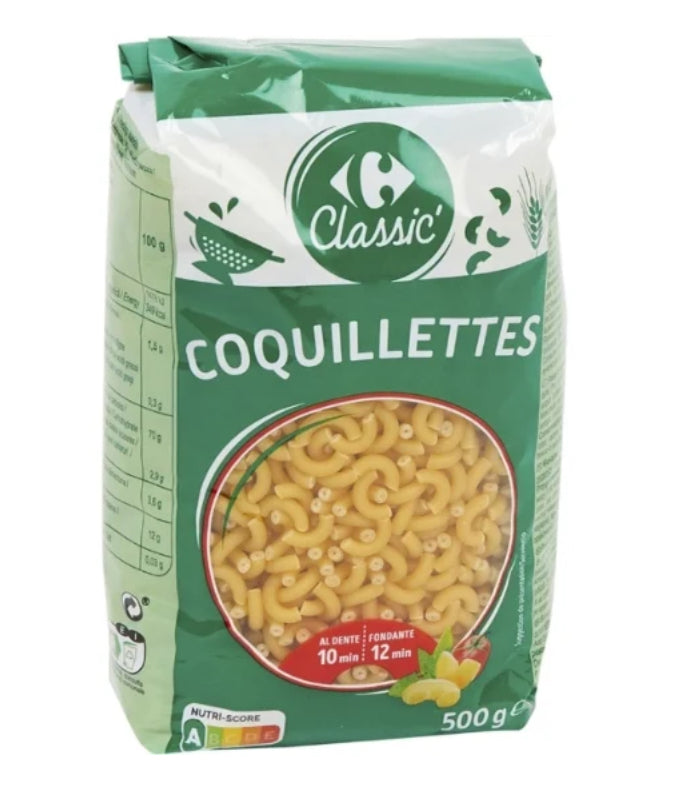 Pâtes Coquillettes CARREFOUR CLASSIC' 500g DLC: Juillet26