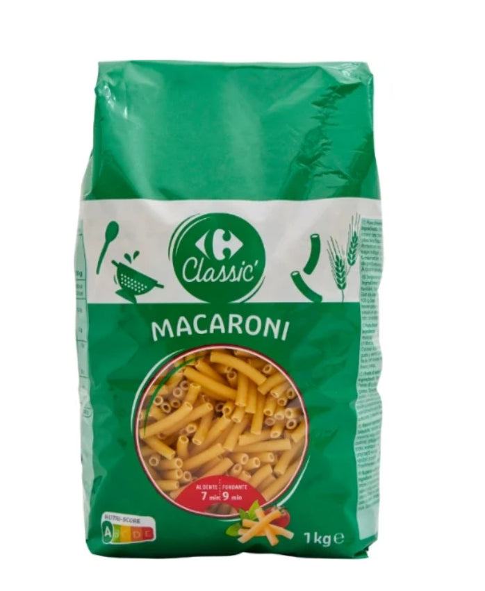 Pâtes macaroni CARREFOUR CLASSIC' 1Kg DLC: Juillet26