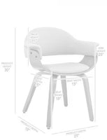 
              Adalyn Grey Faux Leather and Walnut Wood Dining Room Accent Chair
            