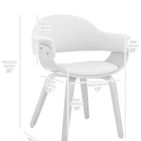 Adalyn Grey Faux Leather and Walnut Wood Dining Room Accent Chair