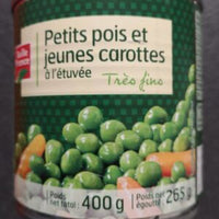 Petits pois et jeunes carottes - Belle France - 400 g (égoutté : 265 g) DLC: Juillet25
