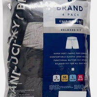 Lucky Brand Knit Boxer Shorts Cotton Assorted Black/Gray Color Underwear 4Pack