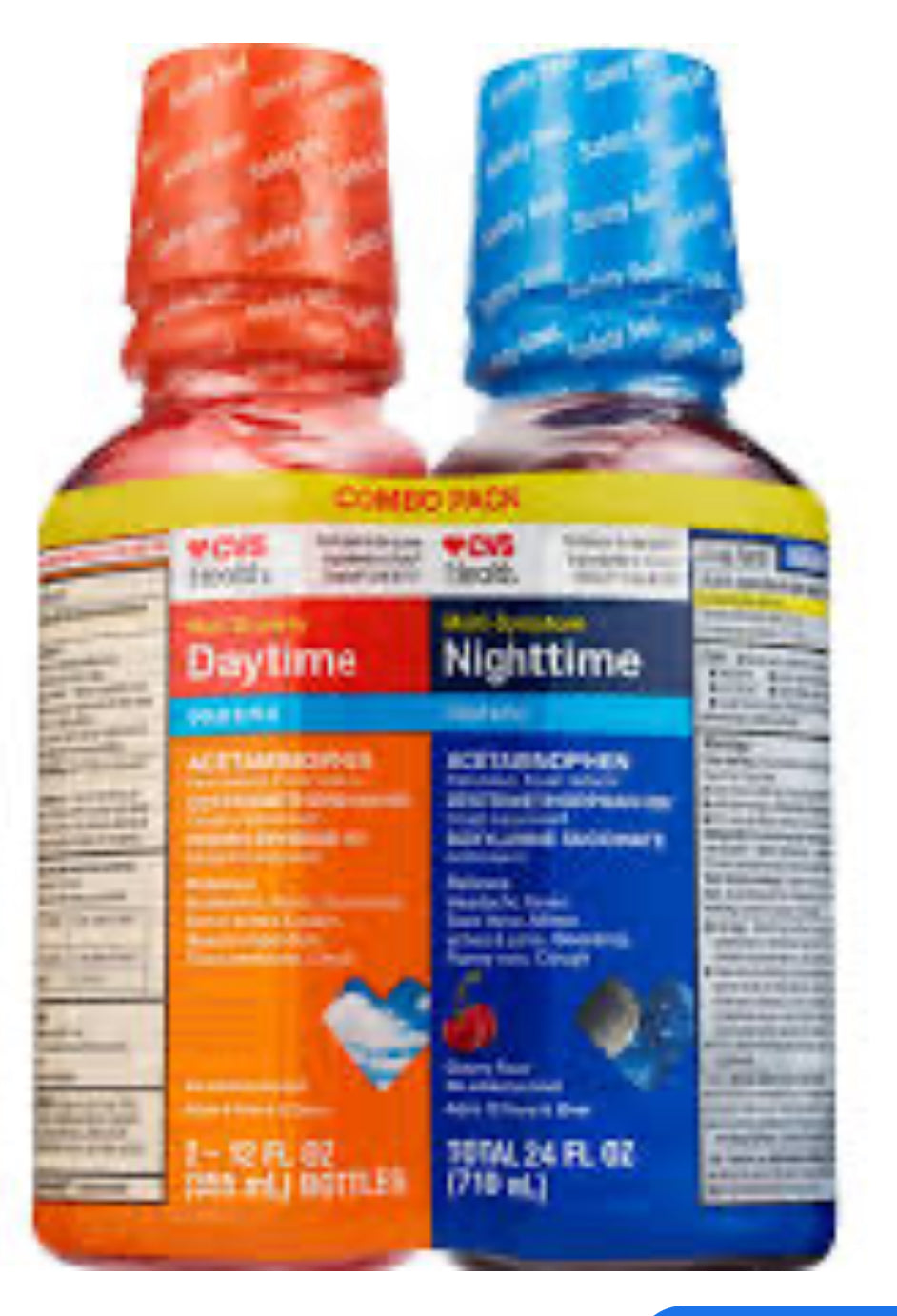 Daytime and Nighttime Cold and Flu Relief Syrup Combo Pack, Powerful Liquid Flu and Cold Medicine for Day and Night, Gluten Free, Original & Cherry, 12 fl oz (Pack of 2) DLC: Nov26
