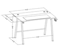 
              Gaming Desk with LED Lights and Headphone Holder Black - Room Essentials
            