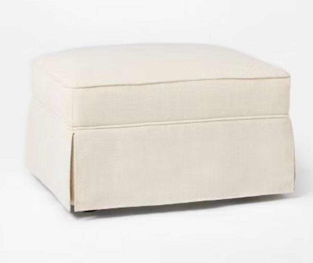 Vivian Park Ottoman Cream - Threshold designed with Studio McGee: Plywood Frame, Polyester, No Assembly