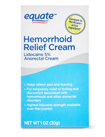 
              Equate Hemorrhoid Relief Cream with 5% Lidocaine Topical Ointment 30g
            