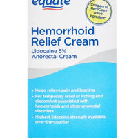 Equate Hemorrhoid Relief Cream with 5% Lidocaine Topical Ointment 30g