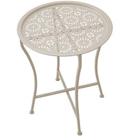 Metal Round Tray Table White - Atlantic: Portable, Easy Clean, Indoor & Outdoor Use LPFN848737