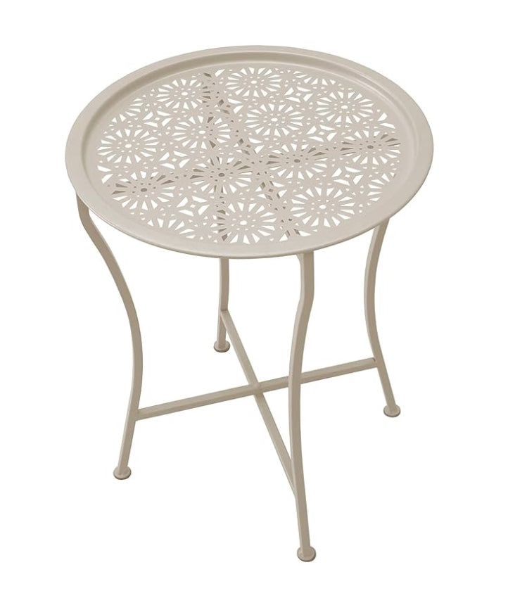Metal Round Tray Table White - Atlantic: Portable, Easy Clean, Indoor & Outdoor Use LPFN848737