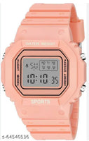 
              Promo *Montre Men Women Pink Silicone Strap Sporty Geometric Dial Digital Watch, For Daily Decoration
            