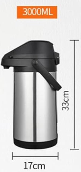 HTH Thermos Flask Push Jugs Double Wall Stainless Steel Vacuum Flask 3L