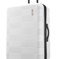 American Tourister NXT Checkered Hardside Carry On Spinner Suitcase - White