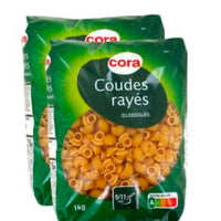 Cora Pâtes Coudes Rayés 500g DLC: Juillet26