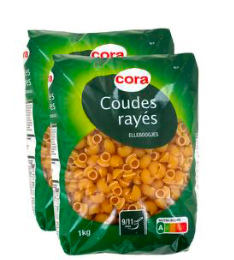 Cora Pâtes Coudes Rayés 500g DLC: Juillet26