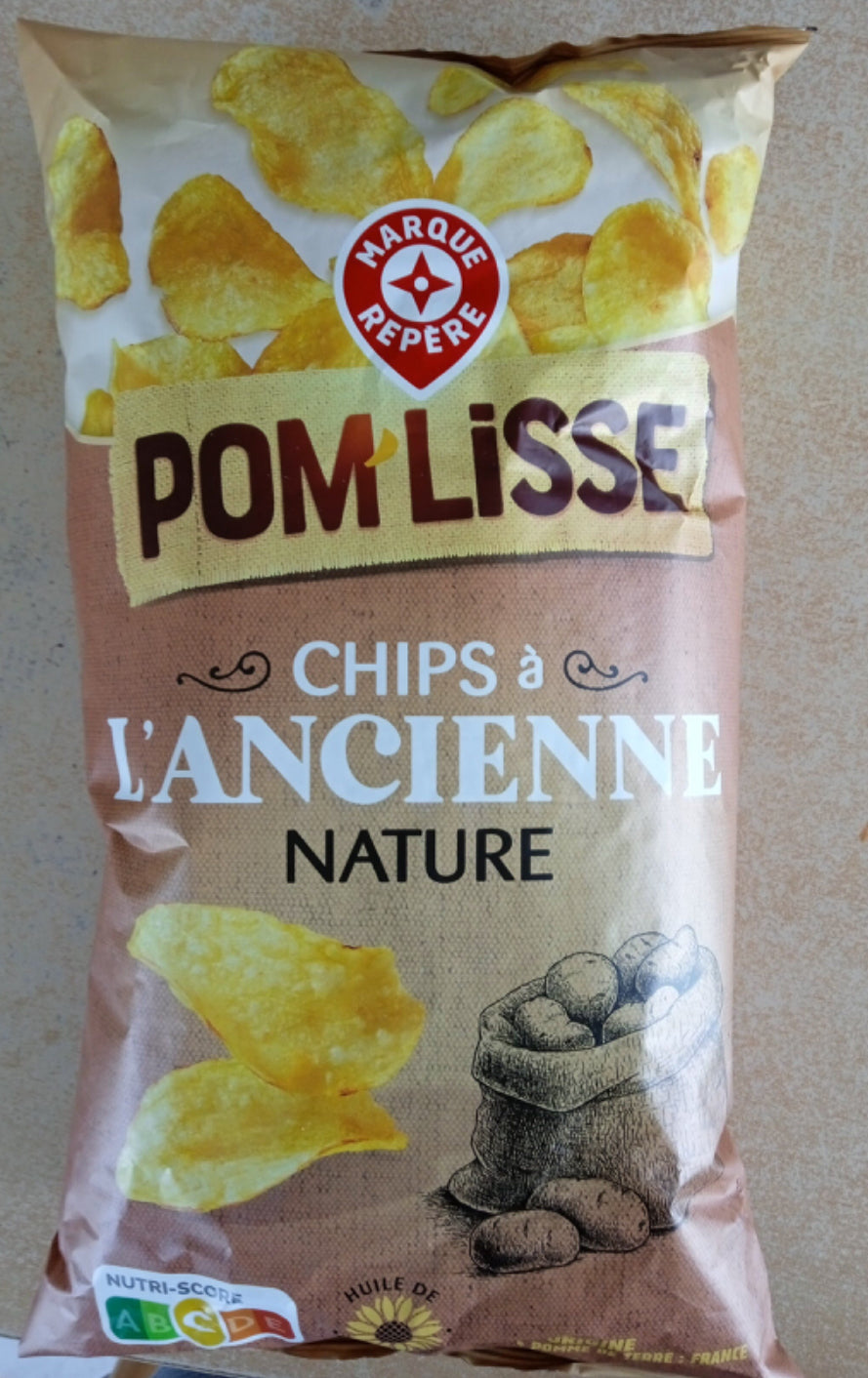 Pom’lisse Chips à l'ancienne Nature - Pom lisse (150 g) DLC: Oct25