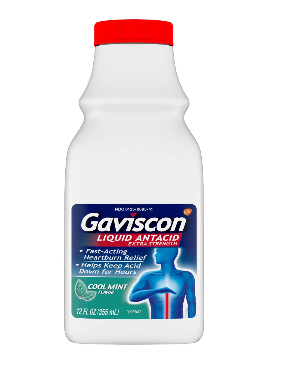 Gaviscon Extra Strength Heartburn Relief Antacid Liquid, Cool Mist, 12 Oz