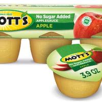 Mott's No Sugar Added Applesauce, 3.9 Ounce Cups, 6 Count DLC: Août25