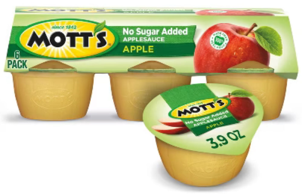 Mott's No Sugar Added Applesauce, 3.9 Ounce Cups, 6 Count DLC: Août25