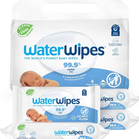 WaterWipes Plastic-Free Original Unscented 99.9% Water Based Baby Wipes - 240ct