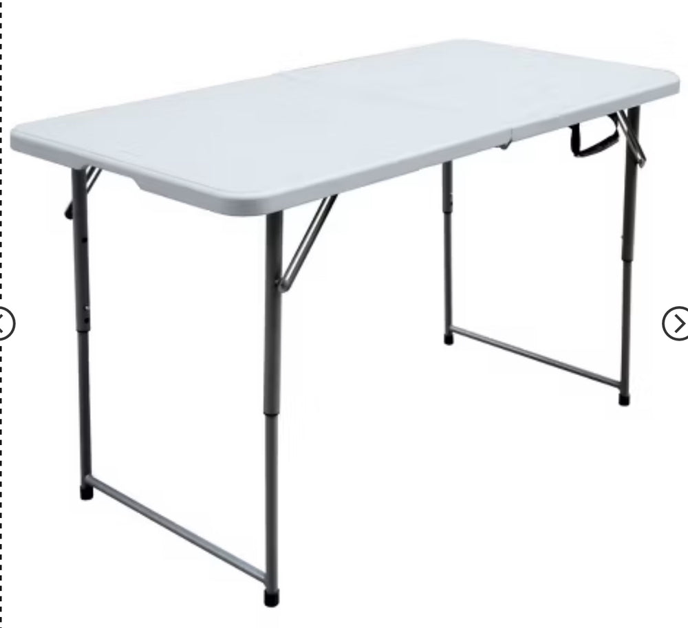 Peakform 4' Adjustable Height Folding Table Off-White LPFN970047