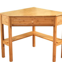 Bamboo Corner Desk Wood - Buylateral ( L 76cm, La 76, H 78cm)