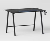 
              Gaming Desk with LED Lights and Headphone Holder Black - Room Essentials
            