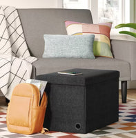 
              Collapsible Double Dorm Storage Ottoman Black - Room Essentials
            