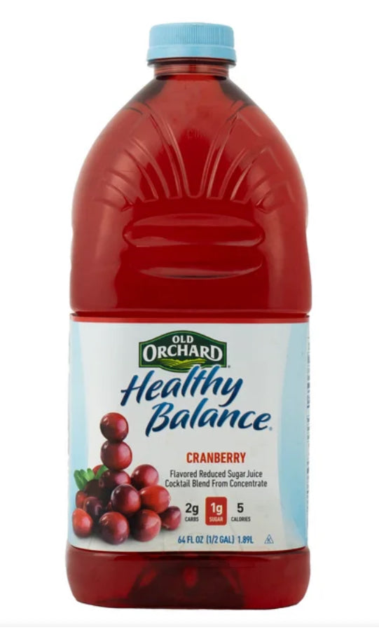 Old Orchard Healthy Balance Cranberry Juice, 64 fl oz, Light, Shelf Stable, Plastic Bottle 1.89L DLC: 30 Sept25