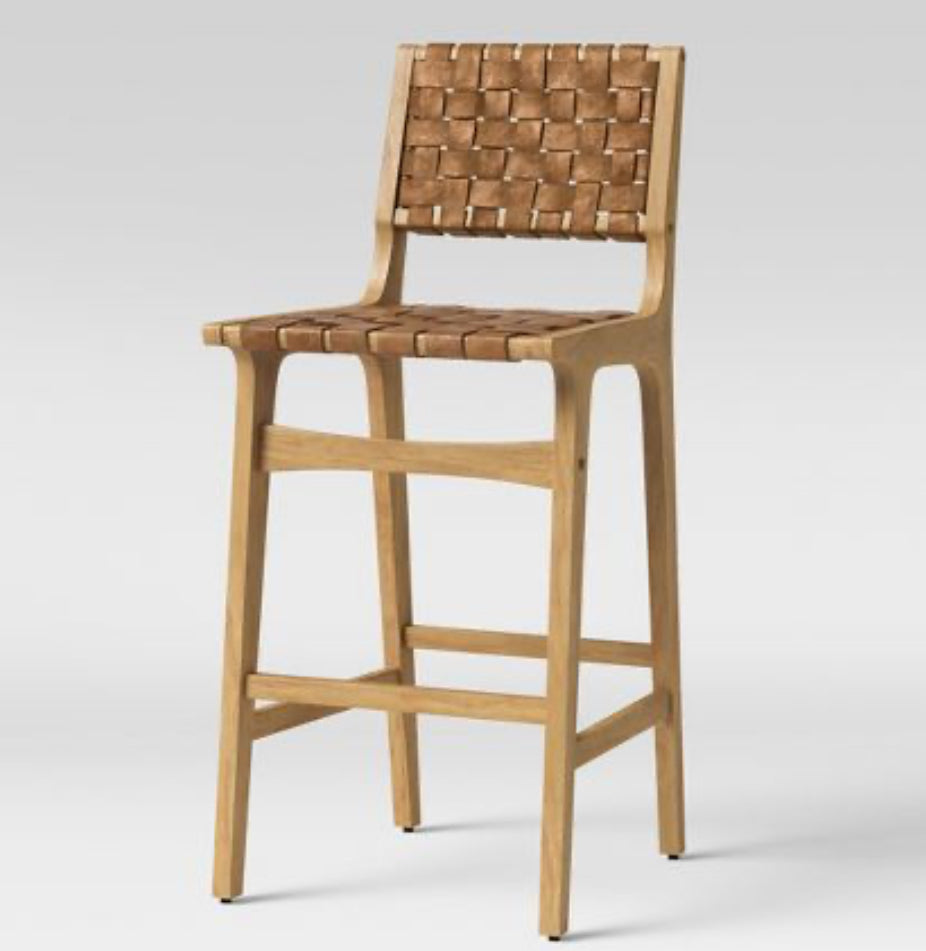 Ceylon Woven and Wood Barstool Natural - Threshold