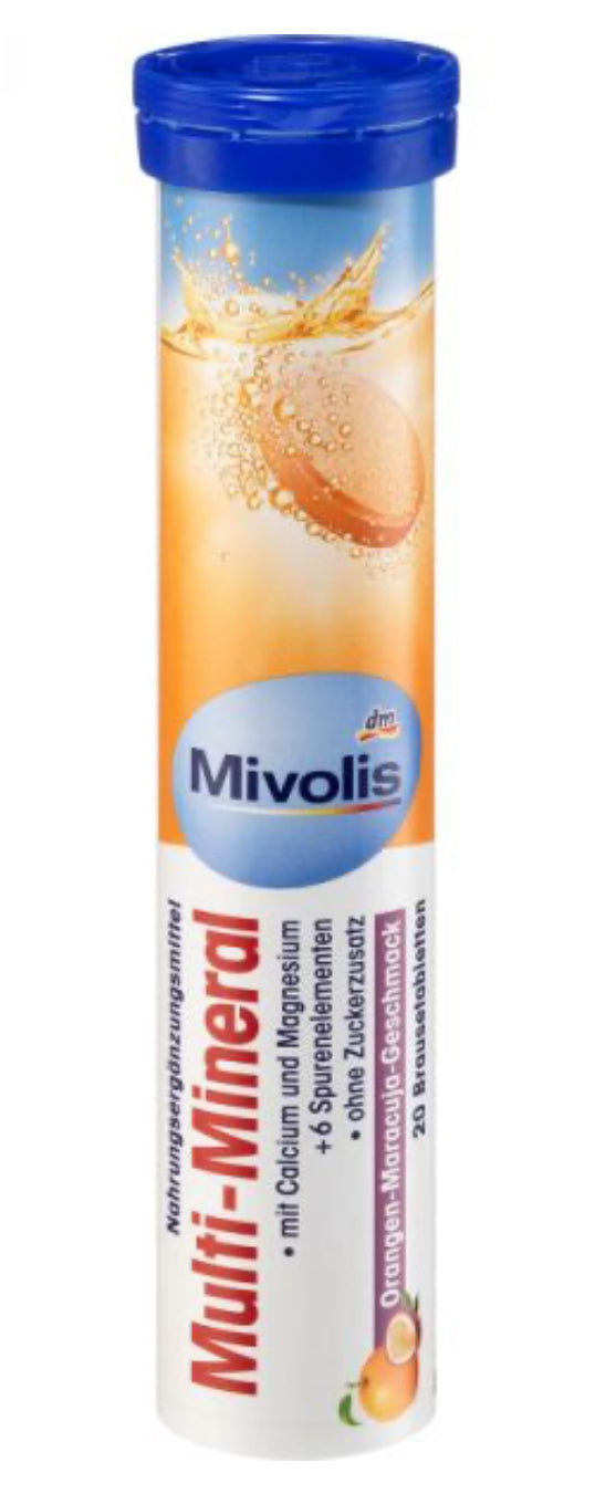 Multi-minéraux, 20 Comprimés Effervescents, Mivolis 82g (20 pcs) DLC: Déc26