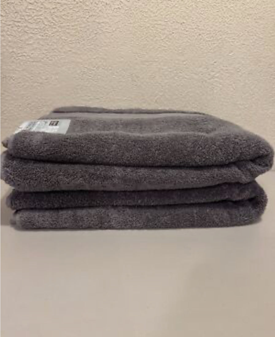 Serviette de bain purement indulgente pierre de silex bleu Oeko- (80cm x 177 cm)