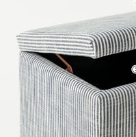 
              Lynwood Cube Bench Ticking Striped (FA) - Threshold designed with Studio McGee: Navy Upholstered Lift-Top Storage
            