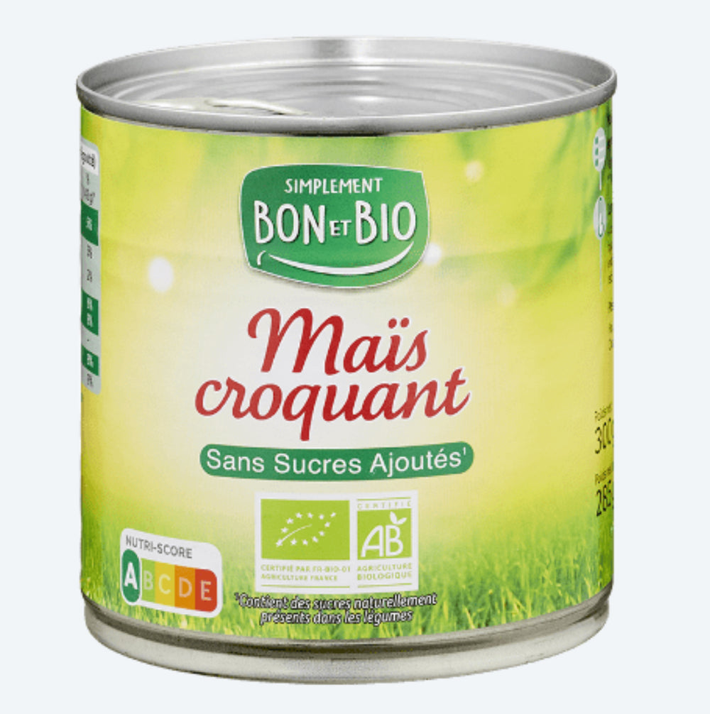 Maïs croquant sans sucres ajoutés  (300 g) DLC: Juillet27