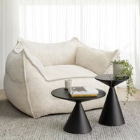 Boring Boucle Bean Bag Sofa,Beige Upholstered Double Bean Bag Chair,Bean Bag Couch For Adults and Kids-The Pop Maison