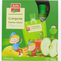 Compote De Pomme Nature 360g (4x90g) - BELLE FRANCE DLC: 01 Oct25