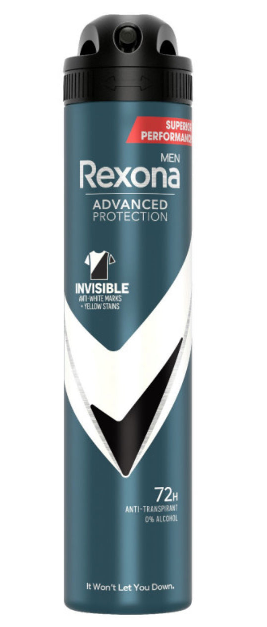 REXONA MEN Déodorant Homme Spray Anti-Transpirant Invisible Black + White 200ml
