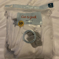 Cat & Jack Boys White Crew Socks 10 Pair