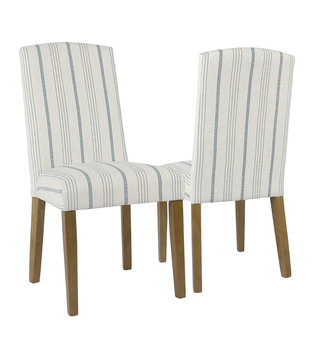 Set of 2 Classic Parsons Dining Chairs Blue Calypso Stripe - HomePop: Upholstered, Foam-Filled, Wood Legs